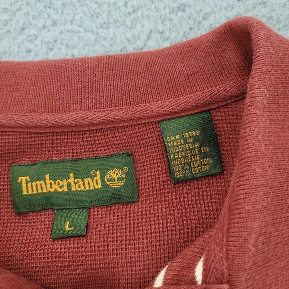 Timberland Shirt Mens Large Red Striped Outdoors Polo Golf Casual Short‎ Sleeve - Picture 5 of 10